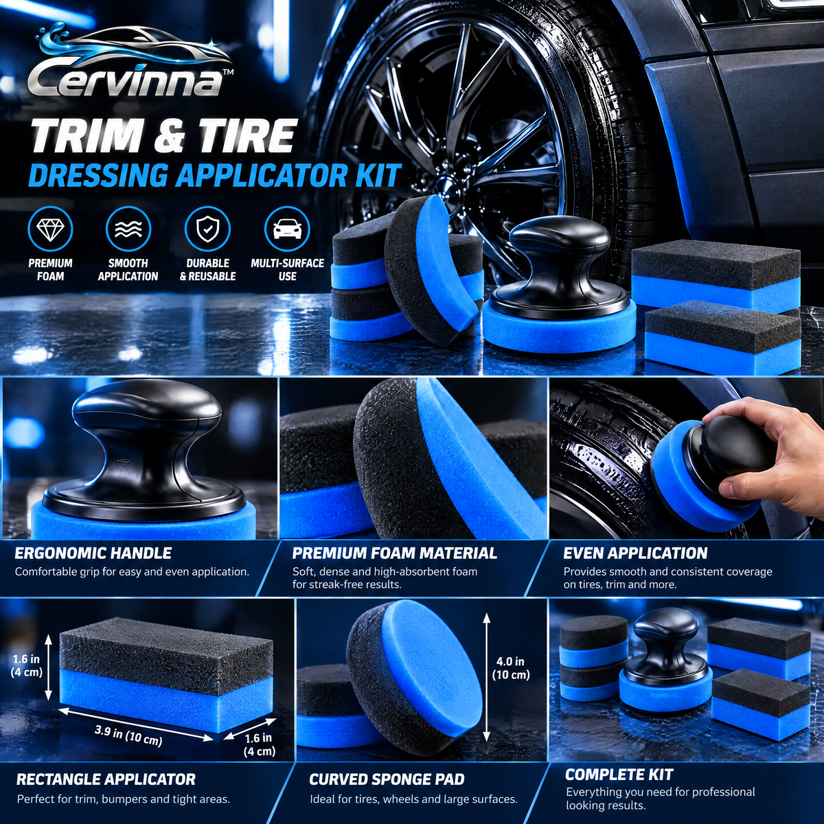 Trim & Tire Dressing Applicator Kit