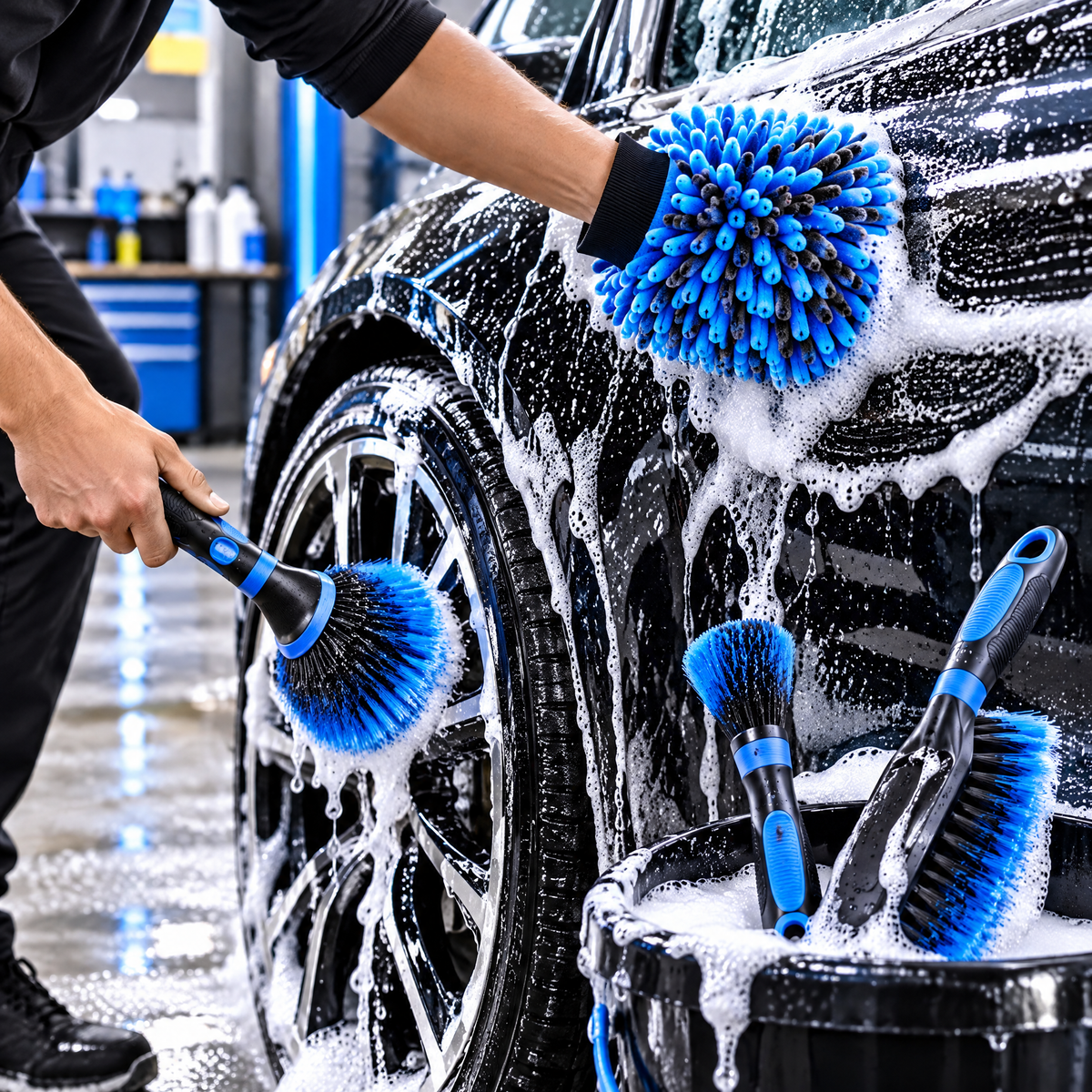 Car Wash Mitt & Soft Brush Set