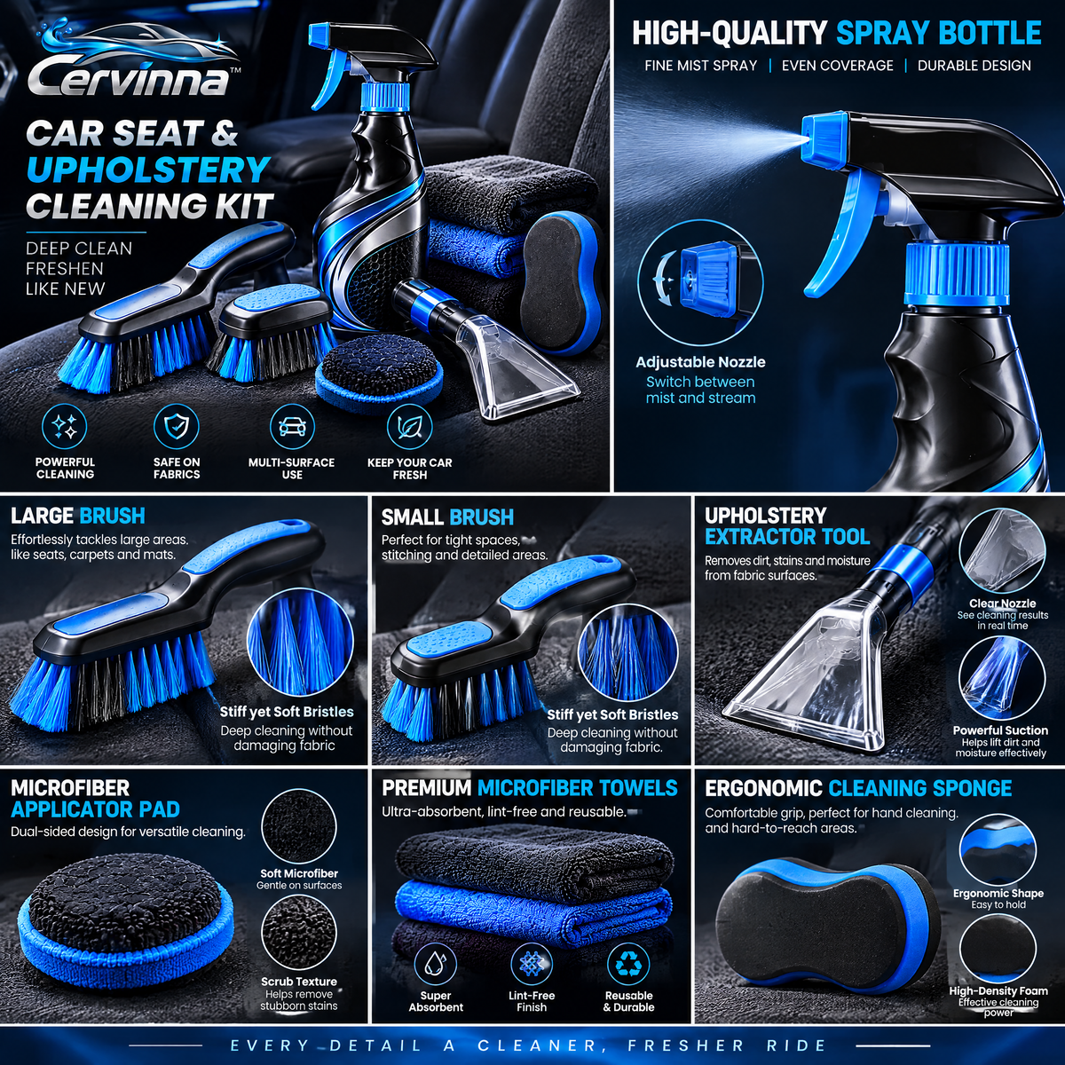 Car Seat & Upholstery Cleaning Kit