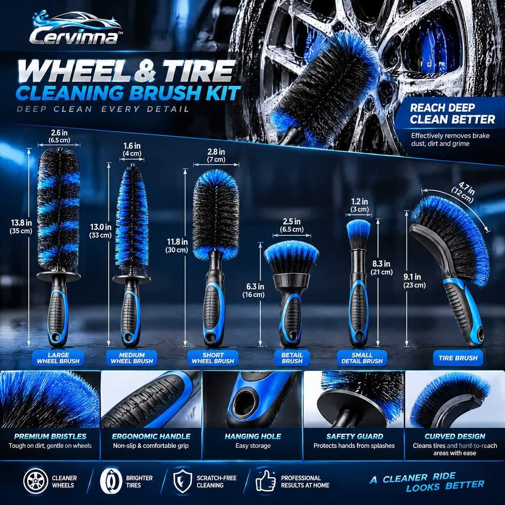 Wheel & Tire Cleaning Brush Kit